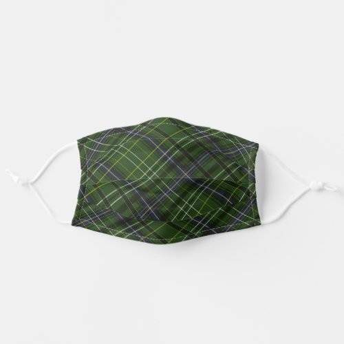 Tartan in green adult cloth face mask