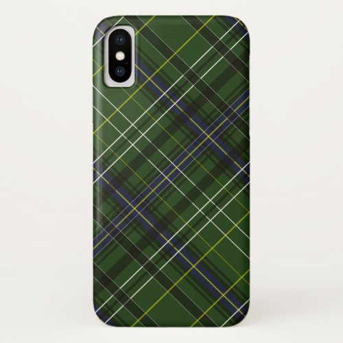 Tartan in green iPhone x case