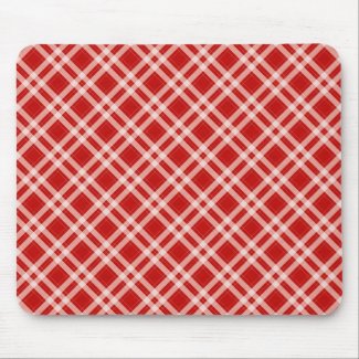 Tartan in red mouse pad