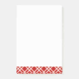 Tartan in red post-it notes