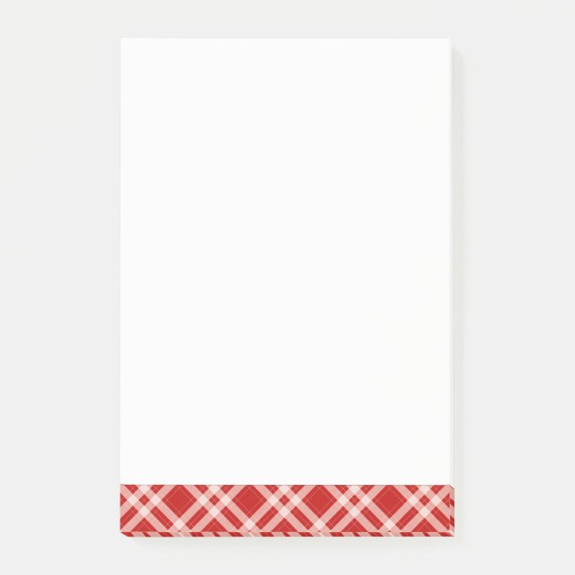 Tartan in red post-it notes (Front)