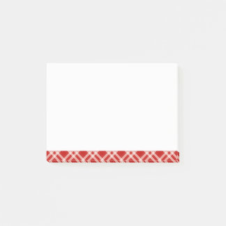 Tartan in red post-it notes