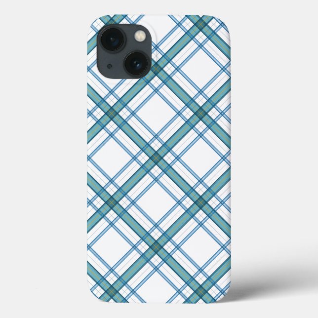 Tartan in turquoise Case-Mate iPhone case (Back)
