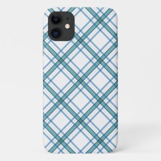 Tartan in turquoise... iPhone 11 case