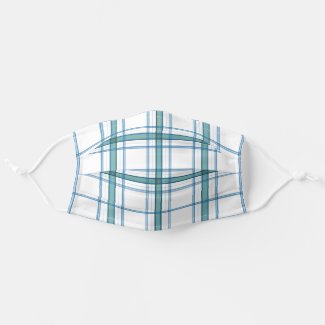 Tartan in turquoise cloth face mask