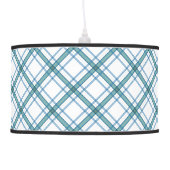 Tartan in turquoise diagonal ceiling lamp (Left)