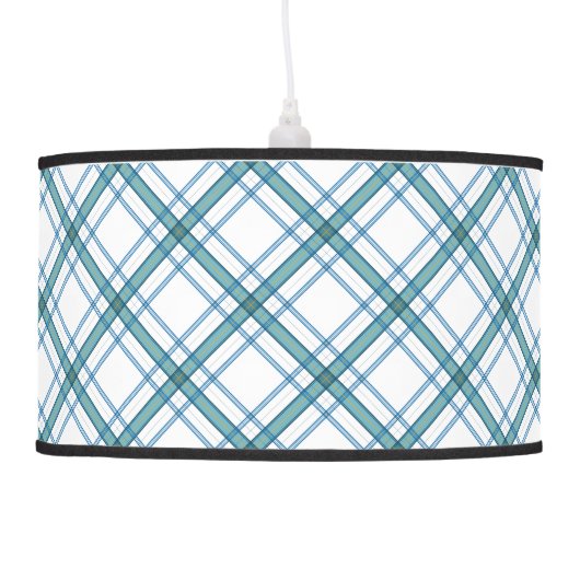 Tartan in turquoise diagonal ceiling lamp (Left)