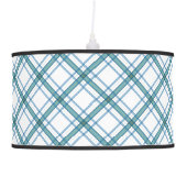 Tartan in turquoise diagonal ceiling lamp (Right)