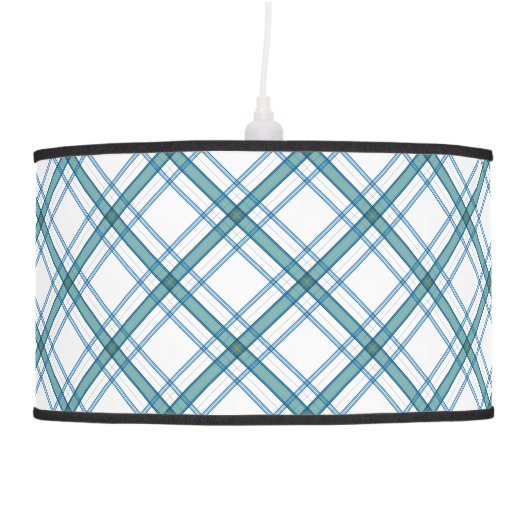 Tartan in turquoise diagonal ceiling lamp (Right)
