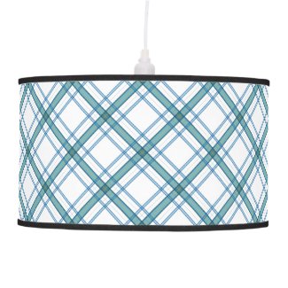 Tartan in turquoise diagonal ceiling lamp