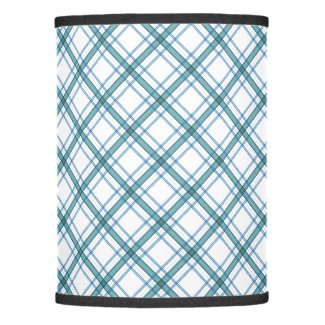 Tartan in turquoise diagonal lamp shade