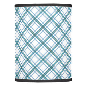 Tartan in turquoise diagonal lamp shade