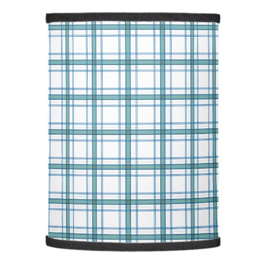 Tartan in turquoise lamp shade (Left)