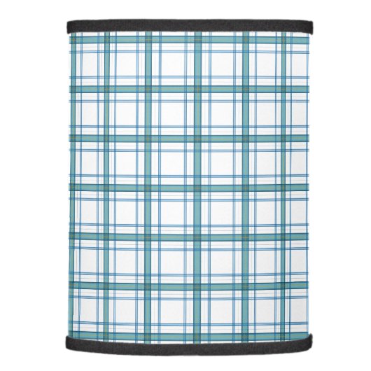 Tartan in turquoise lamp shade (Right)