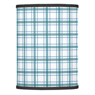 Tartan in turquoise lamp shade