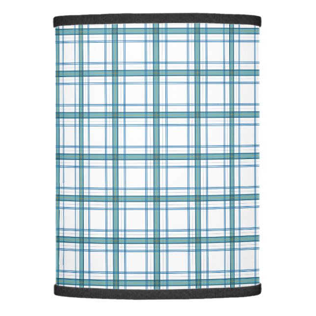 Tartan in turquoise lamp shade (Front)