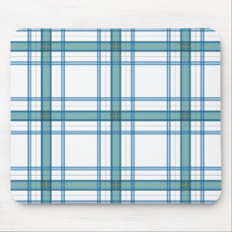 Tartan in turquoise mouse pad