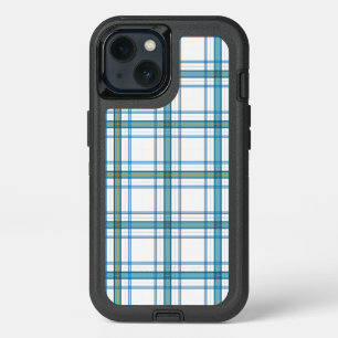 Tartan in turquoise iPhone 13 case