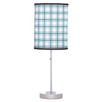 Tartan in turquoise table lamp