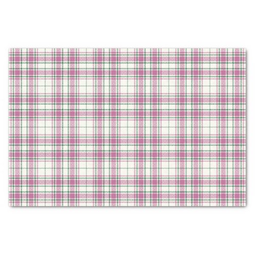 Tartan _ Ivory_Rose Pink_Emerald Green Tissue Paper