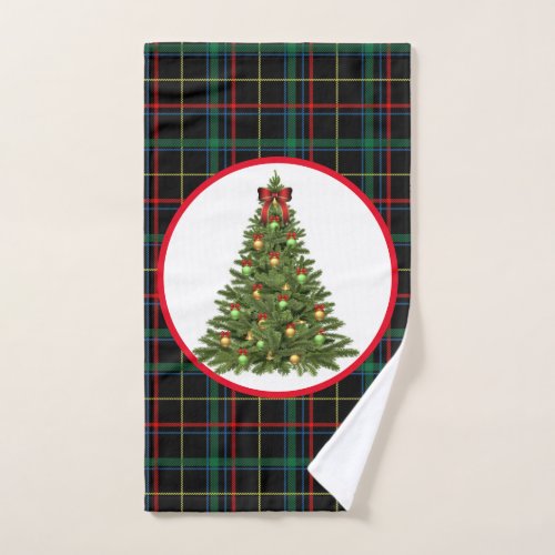 Tartan Kitchen Towel with Christmas Tree