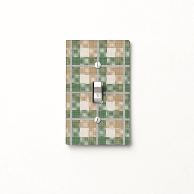 Tartan Light Switch Cover (In Situ)