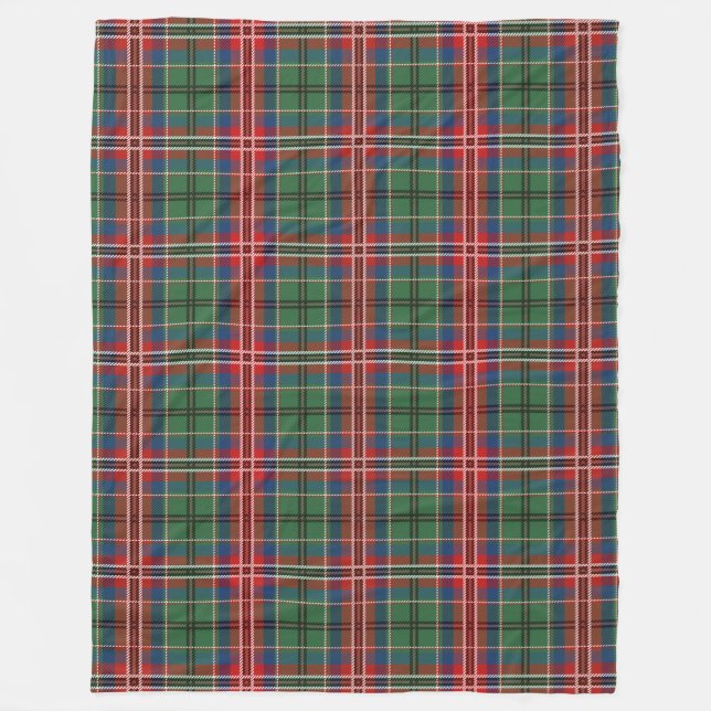 Tartan MacCulloch Plaid Red Blue Green Plaid Fleece Blanket (Front)