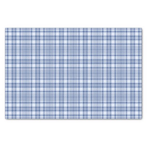 Tartan _ Medium blue to Light and Navy Blue Tissue Paper