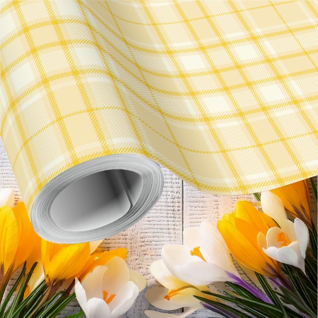 Tartan - Medium Yellow to Dark Yellow Wrapping Paper (Tartan - Medium Yellow to Dark Yellow Wrapping Paper by Leapfroglisics Shop)