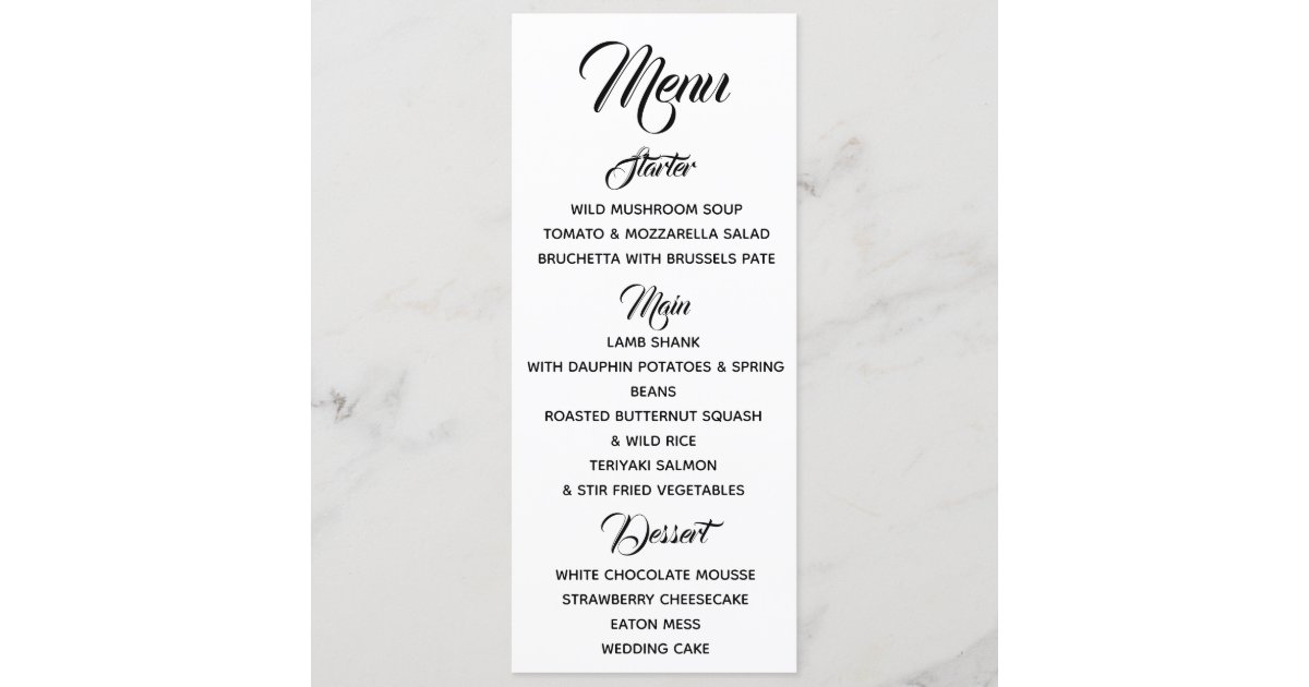 Tartan Menu 