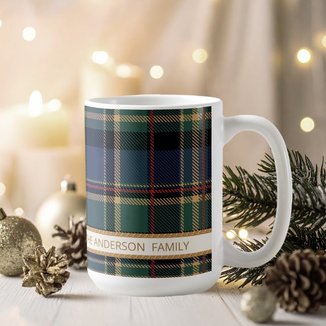 Tartan Merry Christmas Gold Frame ID1141B Coffee Mug (Creator Uploaded)