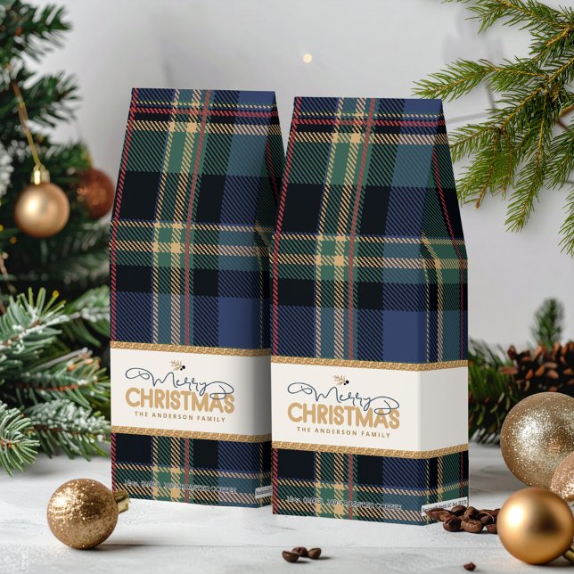 Tartan Merry Christmas Gold Frame ID1141B Roasted Coffee (Creator Uploaded)