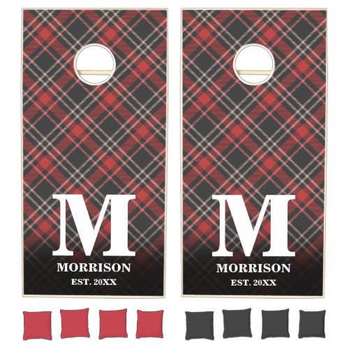 Tartan Monogram Cornhole Set