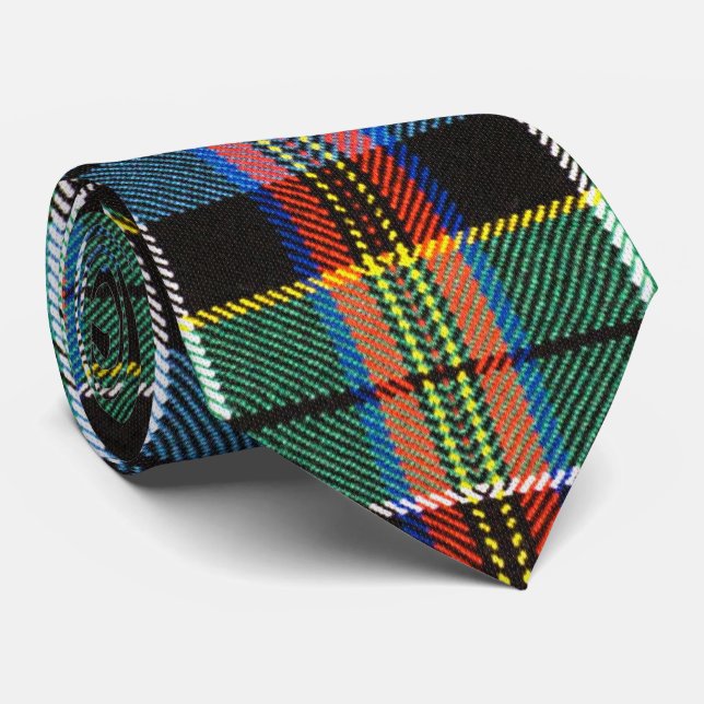 Tartan multicolor pattern neck tie (Rolled)