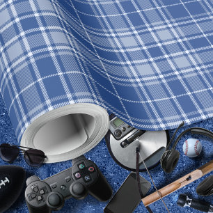 Tartan - Navy blue to Light and Medium Blue Wrapping Paper