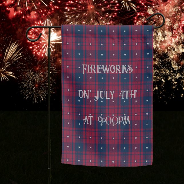 Tartan - Patriotic -Red Blue White Stars Garden Flag (Creator Uploaded)