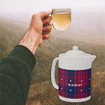 Tartan - Patriotic - Red Blue White Stars Teapot<br><div class="desc">Tartan in old glory red,  old glory blue and white stars. Can be used for nearly any occasion and is gender and age neutral. Other tartan colors available.</div>