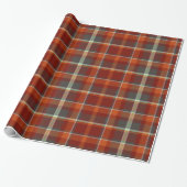 Tartan Pattern11 Paprika and Stone Gray ID210 Wrapping Paper (Unrolled)