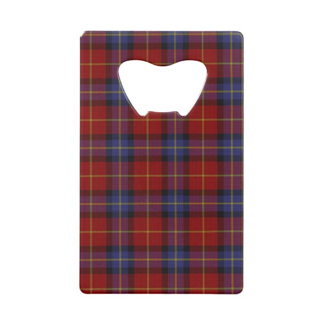 Tartan pattern credit card bottle opener (Front)