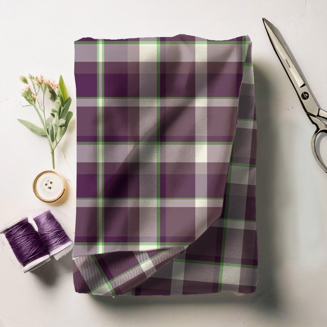 Tartan Pattern Eggplant and Green ID210 Fabric (Creator Uploaded)