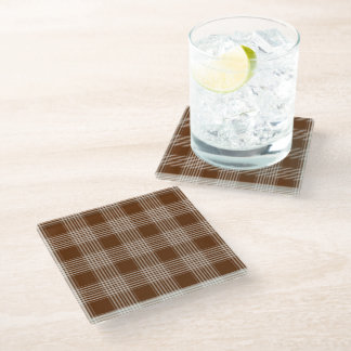 Tartan Pattern Fabric Glass Coaster