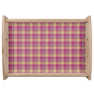 Tartan Pattern Fabric Serving Tray