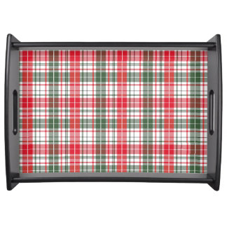 Tartan Pattern Fabric Serving Tray