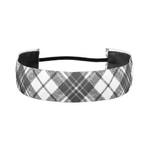 Tartan pattern holidays Christmas black white Athletic Headband