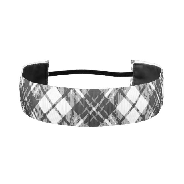 Tartan pattern holidays Christmas black white Athletic Headband (Front)