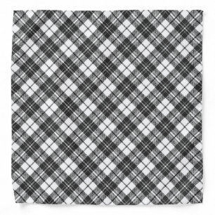 Tartan pattern holidays Christmas black white Bandana