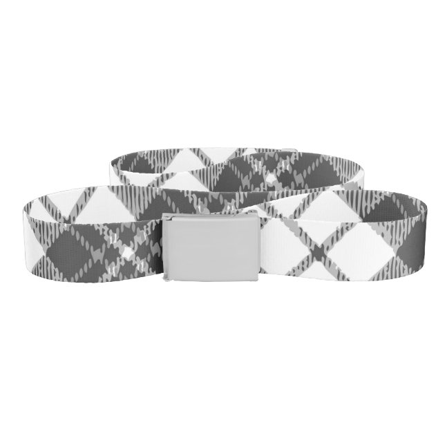 Tartan pattern holidays Christmas black white Belt (Zig-Zag)
