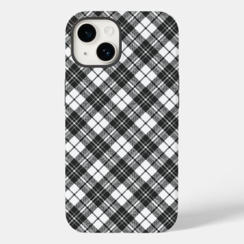 Tartan pattern holidays Christmas black white Case_Mate iPhone 14 Case