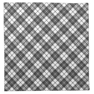Tartan pattern holidays Christmas black white Cloth Napkin