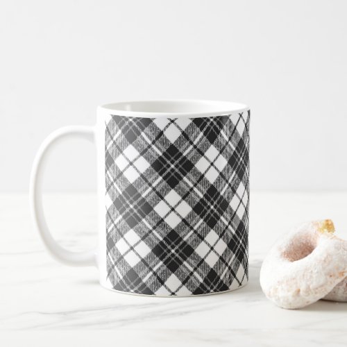 Tartan pattern holidays Christmas black white Coffee Mug